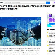 Las fusiones y adquisiciones en Argentina crecieron un 28% en el primer trimestre del ao